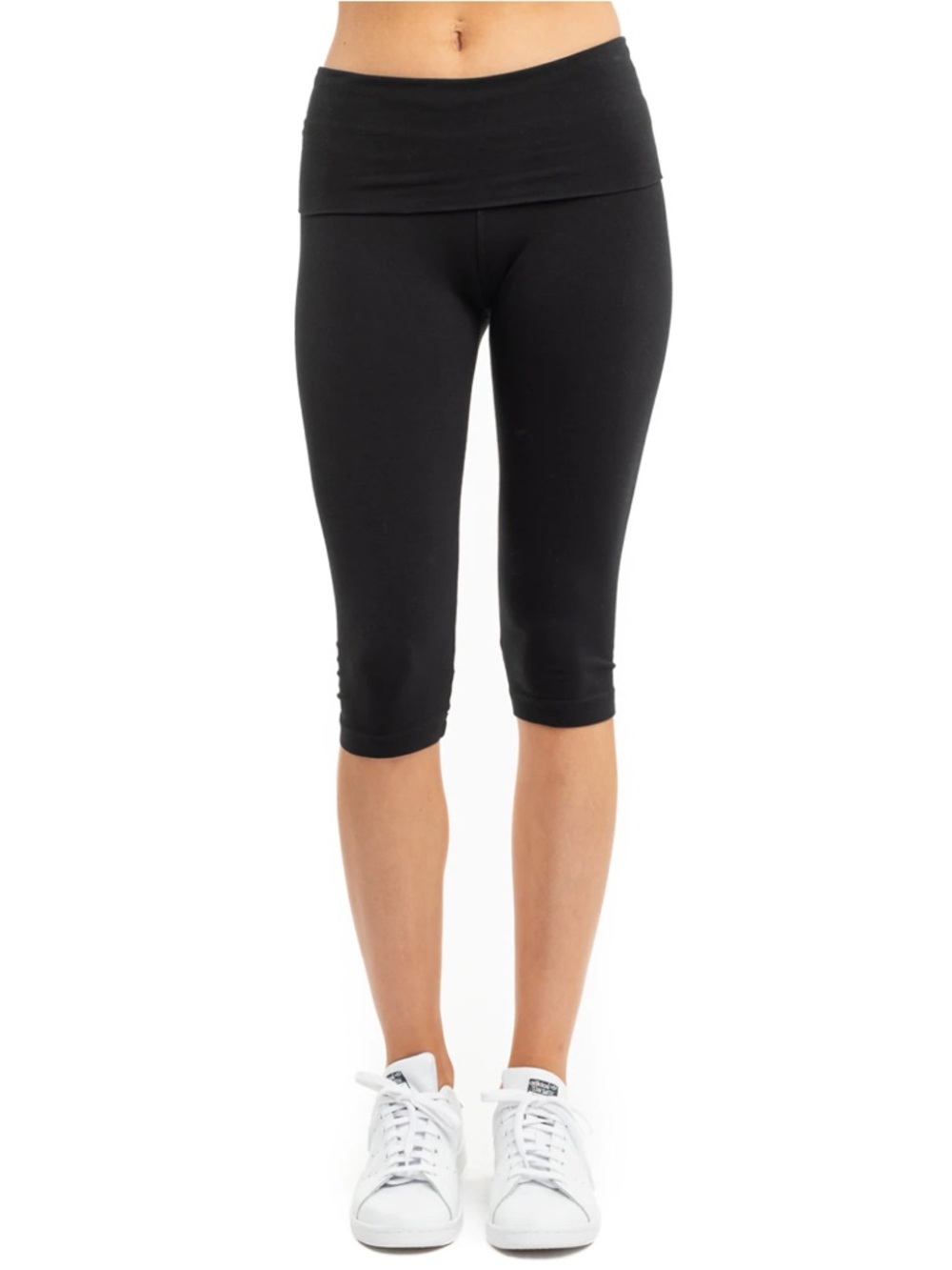 HARD TAIL FOREVER 'Roll Down Knee Leggings' in Black